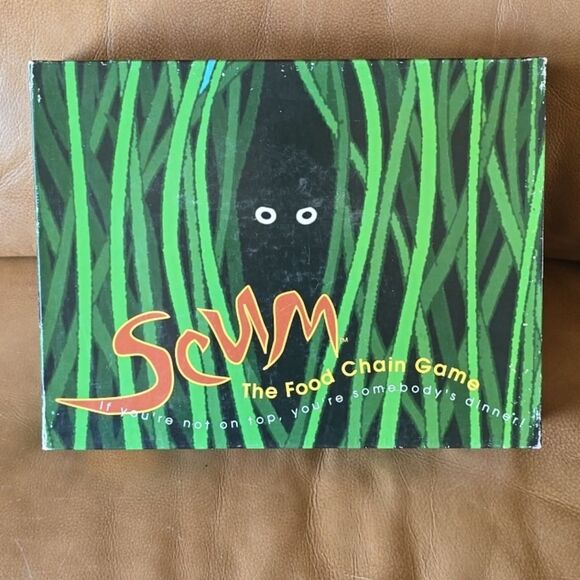 vtg SCUM The Food Chain Card Board Game 1996 / Dang Fun Games) Rare & Complete - Picture 1 of 12